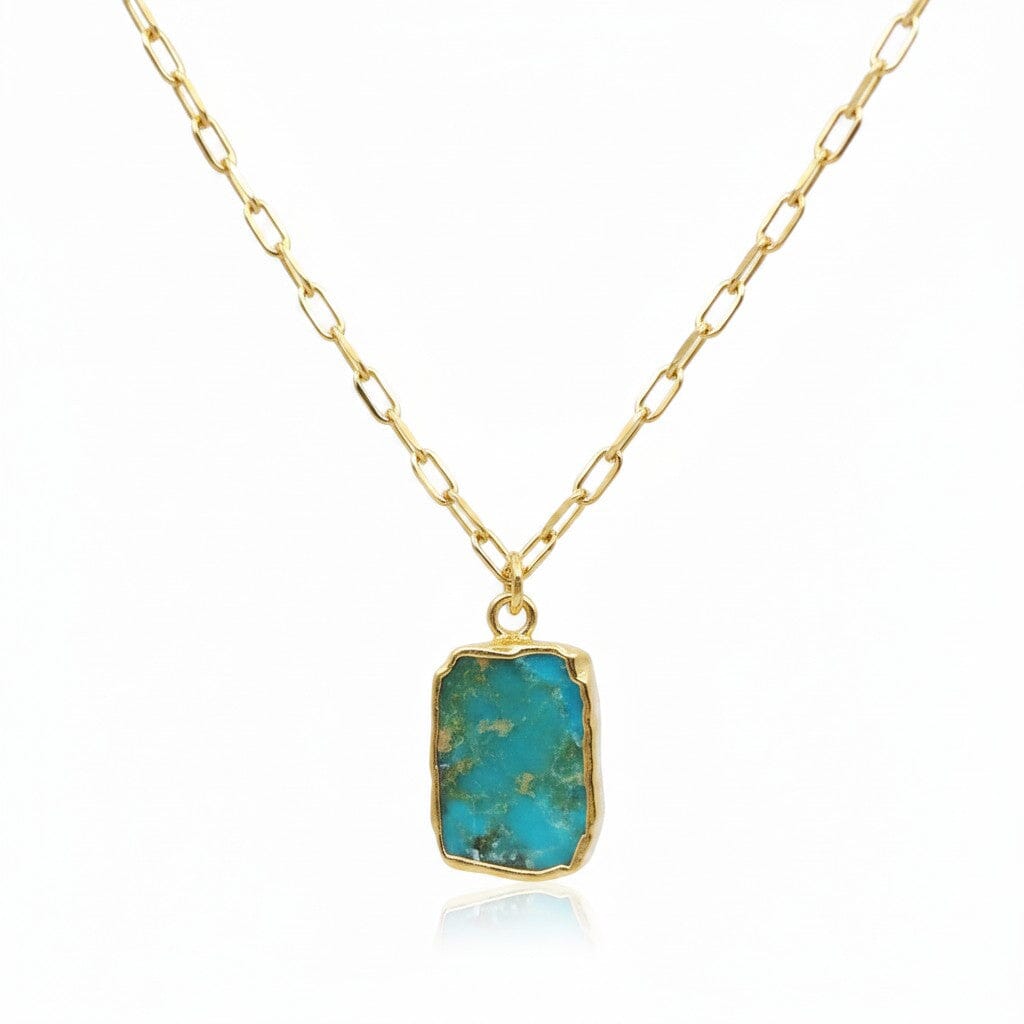 Turquoise Druzy Chain Necklace Necklaces athenadesigns NGCP749TQ 
