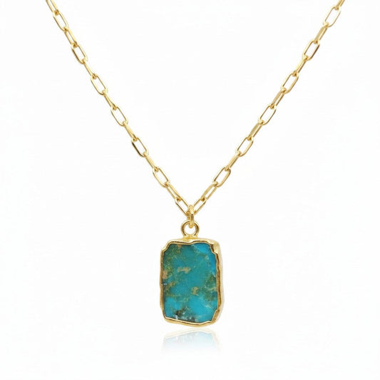 Turquoise Druzy Chain Necklace Necklaces athenadesigns NGCP749TQ 