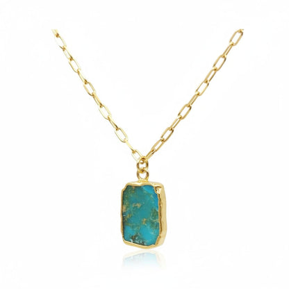 Turquoise Druzy Chain Necklace Necklaces athenadesigns 