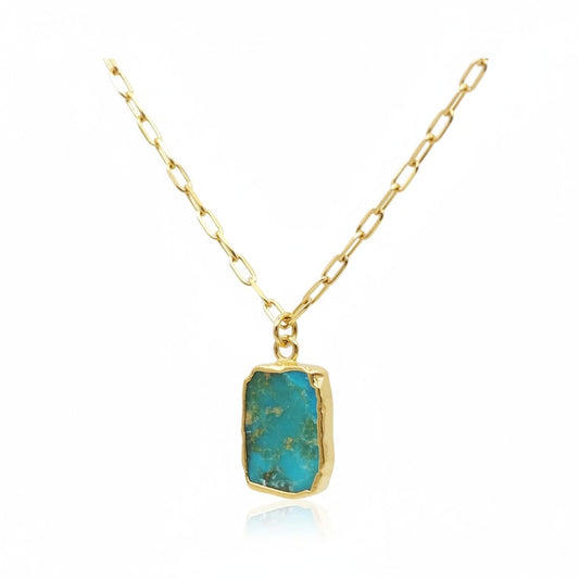 Turquoise Druzy Chain Necklace Necklaces athenadesigns 