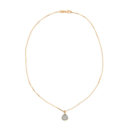 Aqua Druzy Bezel Heart Necklace Necklaces athenadesigns NGCP750DZQ Gold 