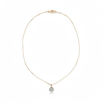 Aqua Druzy Bezel Heart Necklace Necklaces athenadesigns NGCP750DZQ Gold 