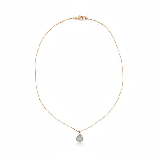 Aqua Druzy Bezel Heart Necklace Necklaces athenadesigns NGCP750DZQ Gold 