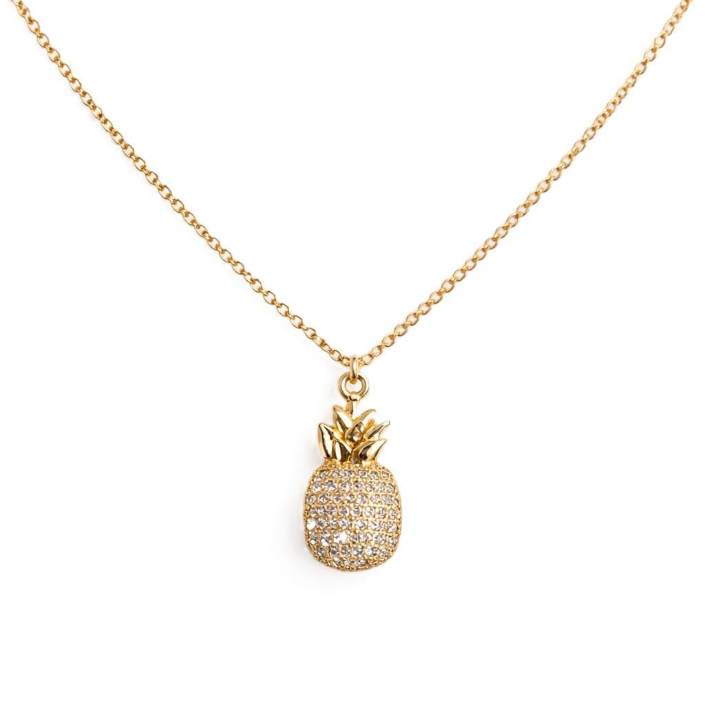 Pineapple Swirl Necklace Necklaces Beads NGCZ4088P Gold 