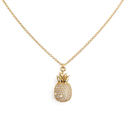 Pineapple Swirl Necklace Necklaces Beads NGCZ4088P Gold 