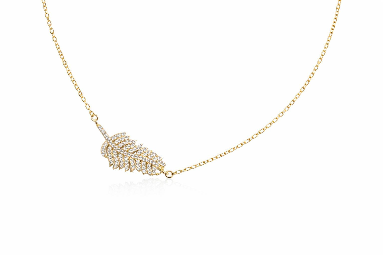 Feather Necklace Necklaces Beads NGCZ444 Gold 