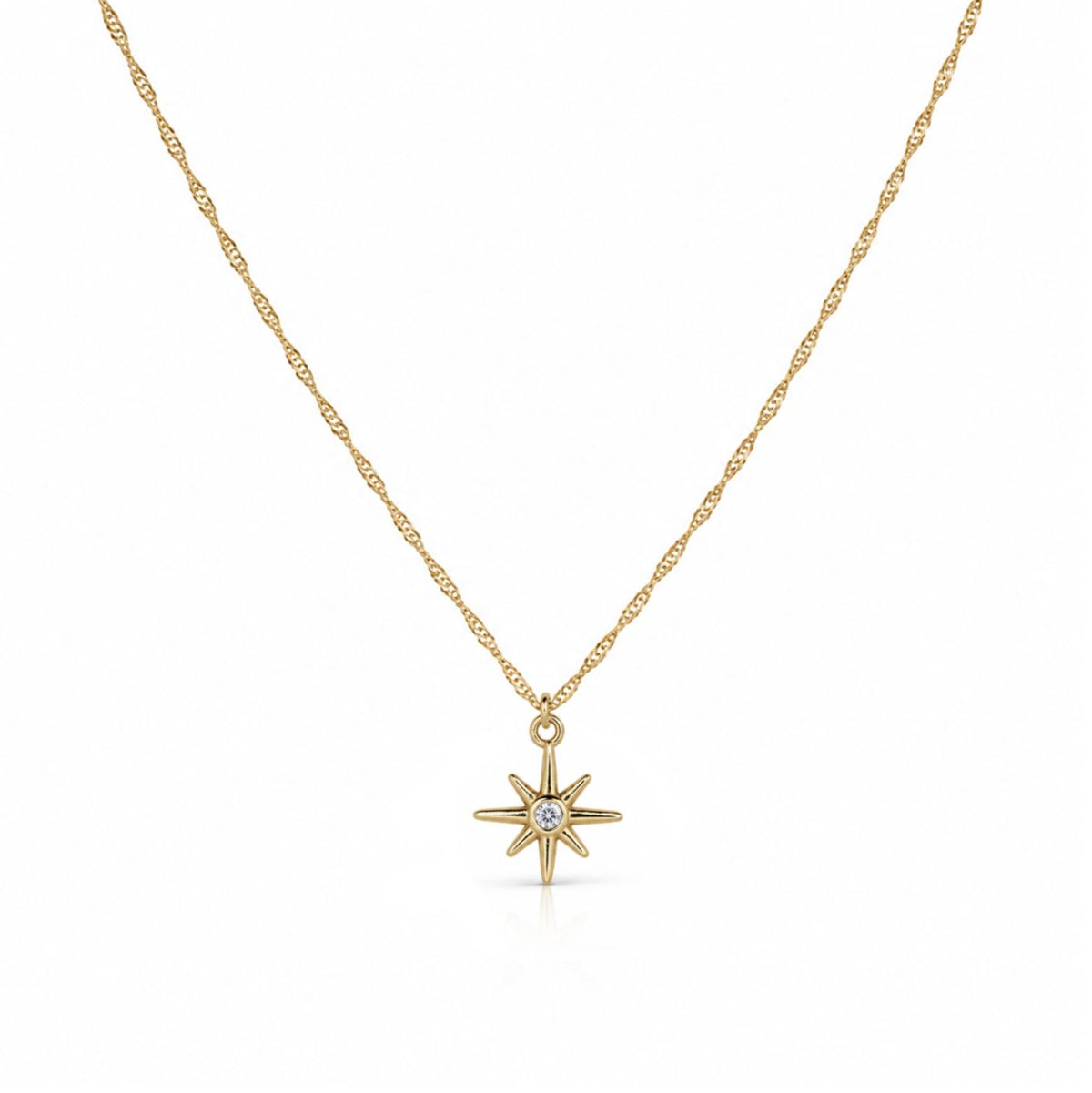 Dainty Winter Star Necklace Necklaces Beads NGF4191 Gold 
