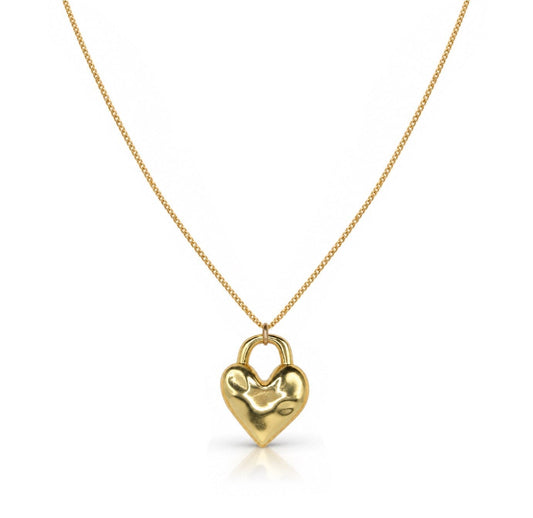 Gilded Heart Necklace Necklaces Beads NGF4252 Gold 