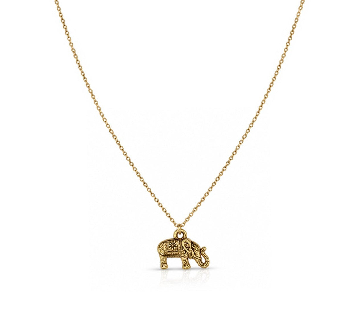 Gilded Elephant Necklace Necklaces Beads NGF4469 Gold 
