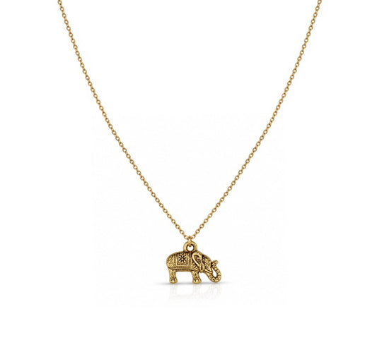 Gilded Elephant Necklace Necklaces Beads NGF4469 Gold 