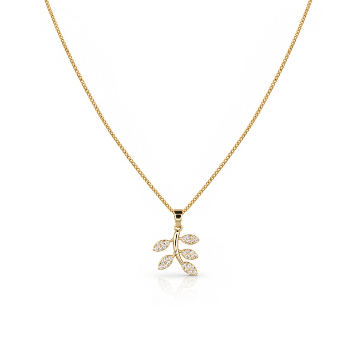 Winter Leaf Necklace Necklaces Water & Tree NGF4567 Gold 