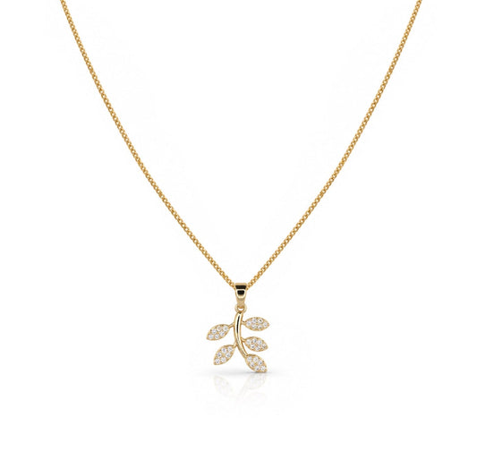 Winter Leaf Necklace Necklaces Water & Tree NGF4567 Gold 