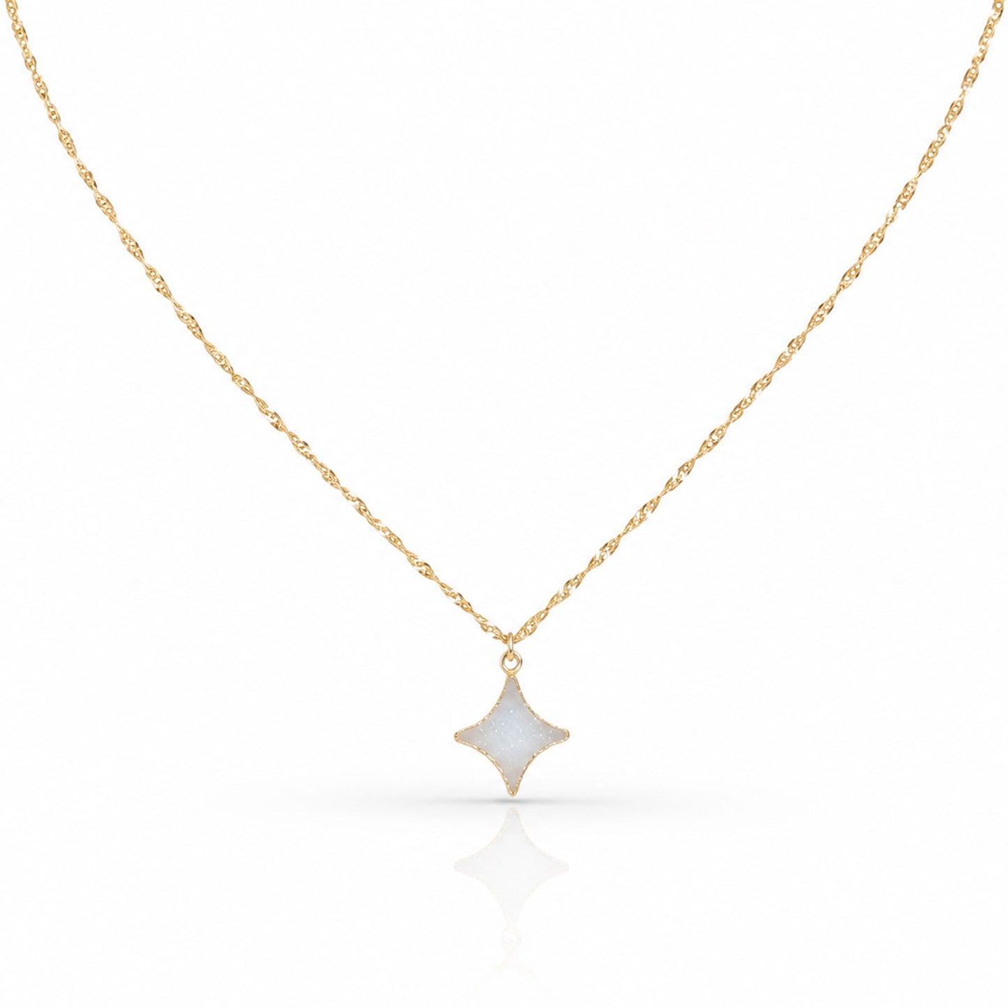 Etoile Druzy Necklace Necklaces Gems Ocean NGFC1297W White 