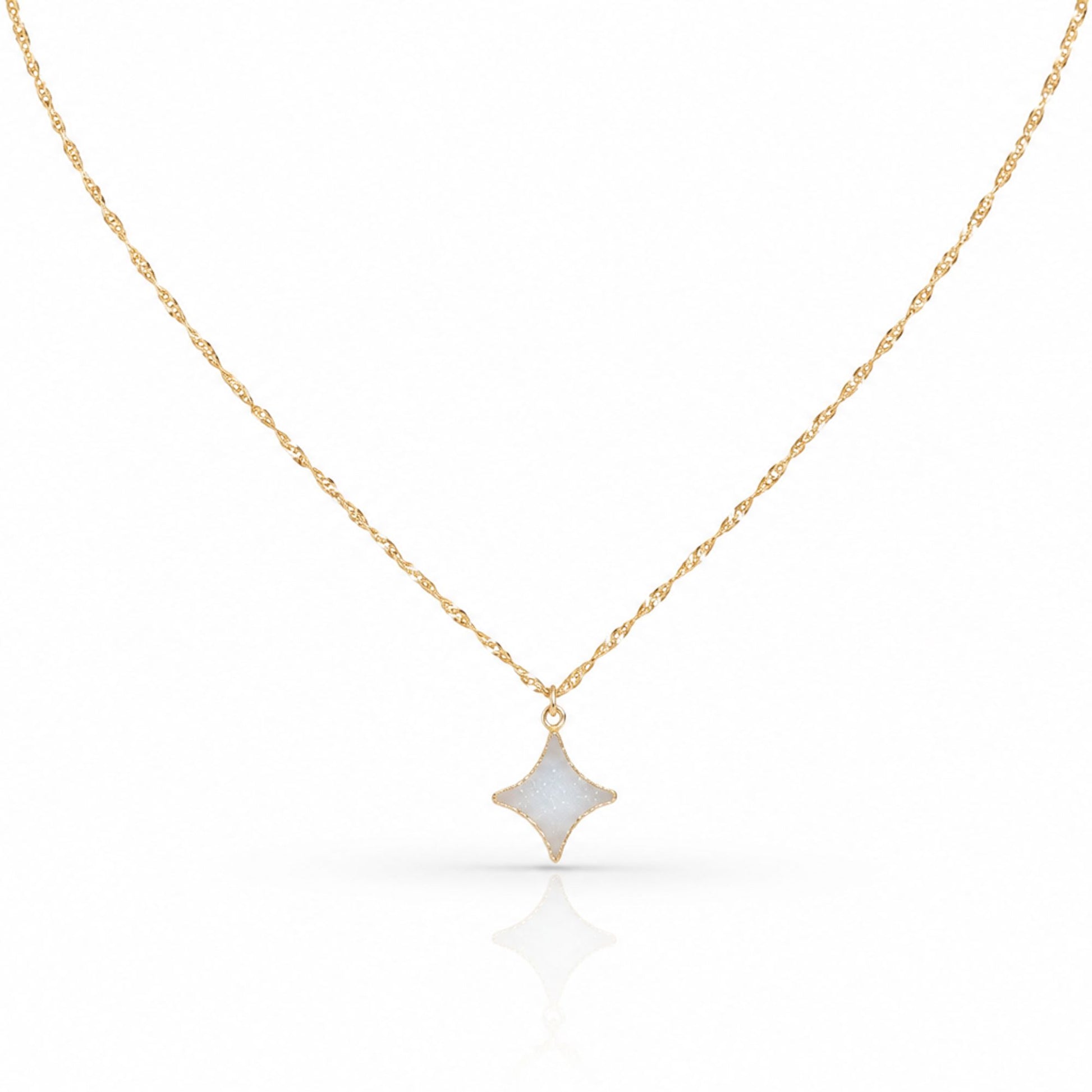 Etoile Druzy Necklace Necklaces Gems Ocean NGFC1297W White 