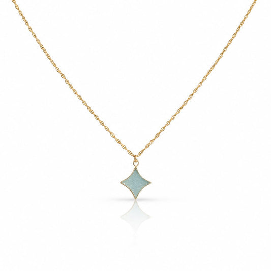 Etoile Druzy Necklace Necklaces Gems Ocean NGFC1297AQ Aquamarine 