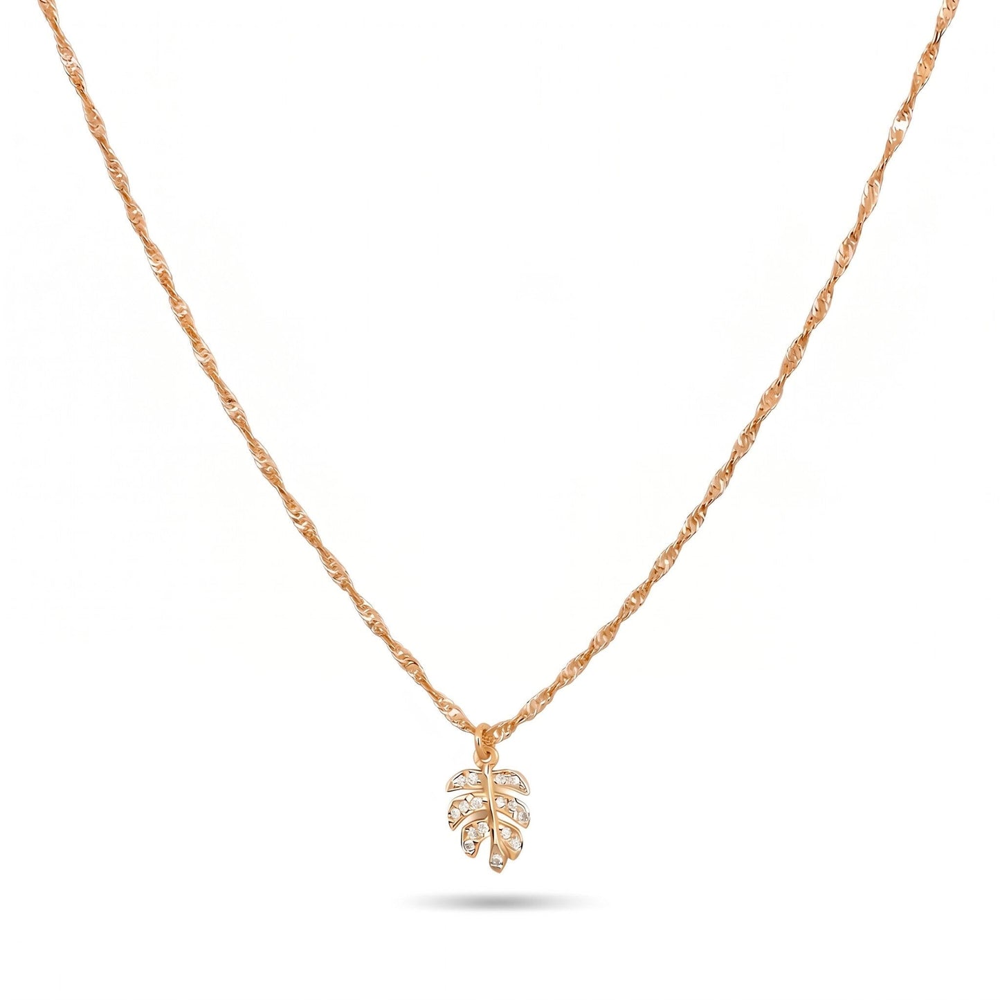 Lustre Leaf Necklace Necklaces Beads NGFL1205 Gold 