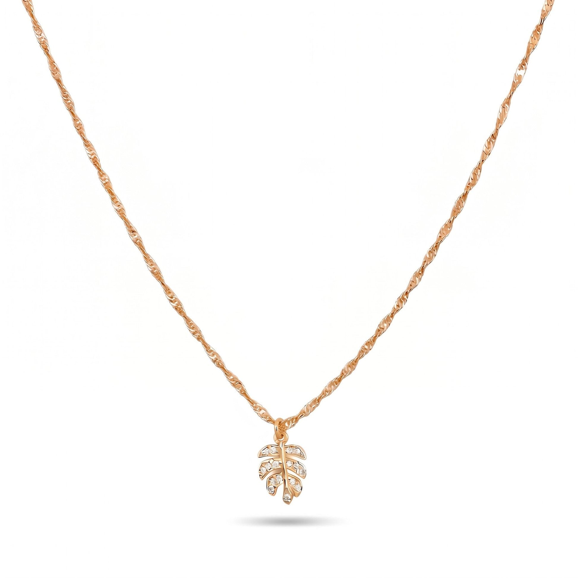 Lustre Leaf Necklace Necklaces Beads NGFL1205 Gold 