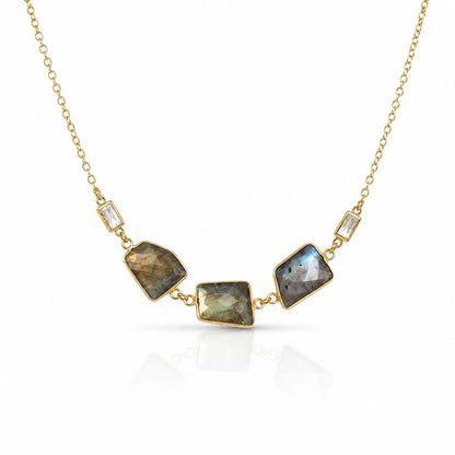 Triple Joyau Necklace Necklaces Pinksquaredesign NGFL1298 Labradorite 