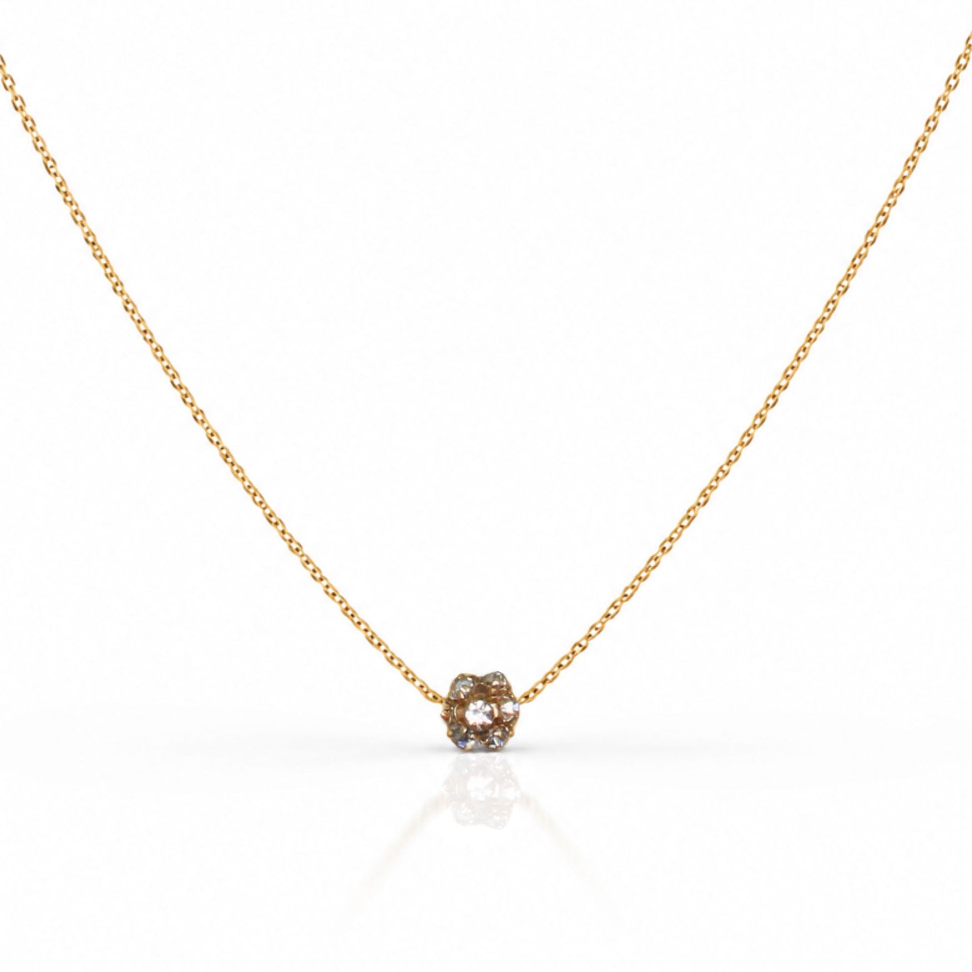 Iced Orb Necklace Necklaces Water & Tree NGFL181 Gold 