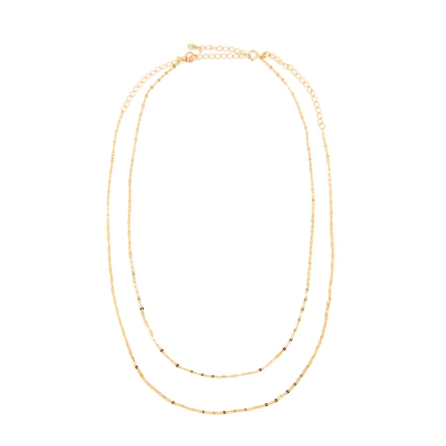 Gold Double Layer Necklace Necklaces athenadesigns NGL2 Gold 