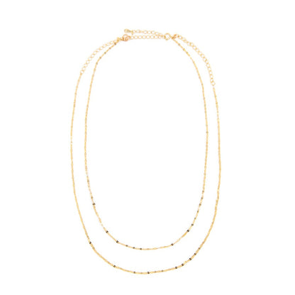 Gold Double Layer Necklace Necklaces athenadesigns NGL2 Gold 