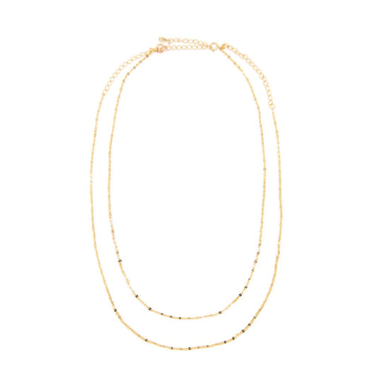 Gold Double Layer Necklace Necklaces athenadesigns NGL2 Gold 