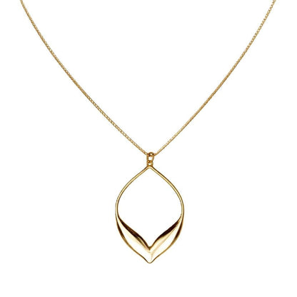 Falling Leaf Necklace Necklaces Iishii Designs NGL443LF Gold 