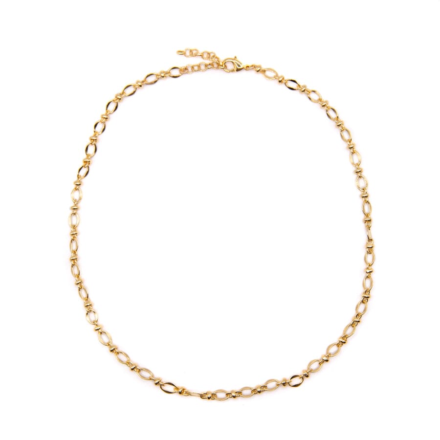 Textured Chain Necklace Necklaces athenadesigns NGOL406 Gold 