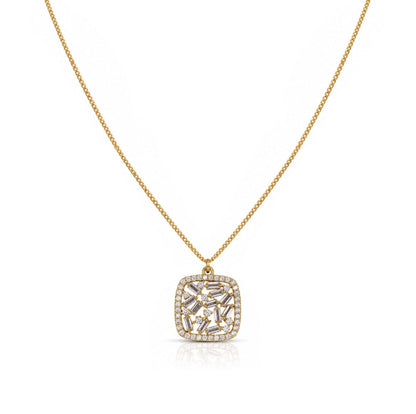 Vintage Square Necklace Necklaces Iishii NGP4585 Gold 