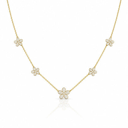 Cinq Fleurs Necklace Necklaces Iishii Designs NGP511 Gold 