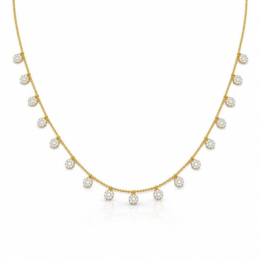 Petite Pave Lumina Necklace Necklaces Iishii Designs NGPV514 Gold 