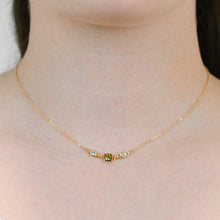 Load image into Gallery viewer, Square Bezel Birthstone Necklace - August Necklaces athenadesigns 
