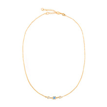 Load image into Gallery viewer, Square Bezel Birthstone Necklace - December Necklaces athenadesigns NGSB12TZ Topaz Blue 
