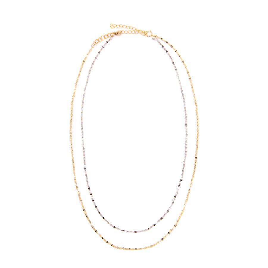 Gold And Silver Double Layer Necklace Necklaces athenadesigns NGSL2 Multi 
