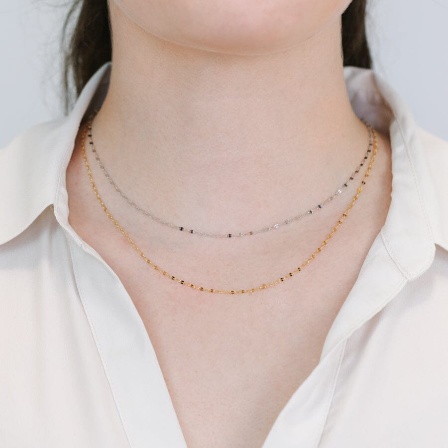Gold And Silver Double Layer Necklace Necklaces athenadesigns 