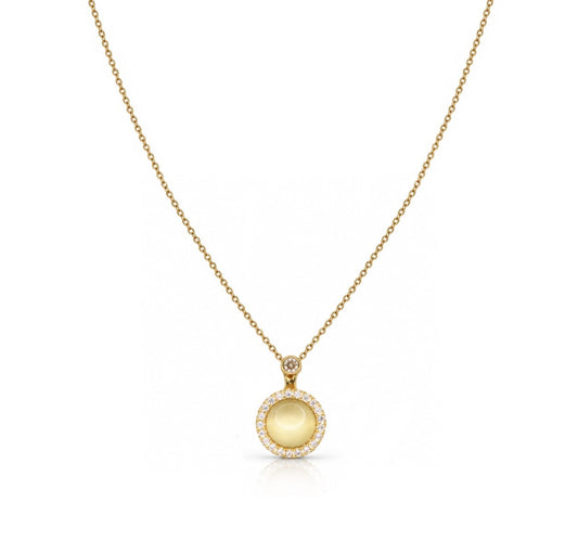 Cat Eye Stone Necklace Necklaces Everful NGST4131 Gold 
