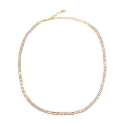 Cz Tennis Necklace Necklaces athenadesigns NGT4646 Gold 