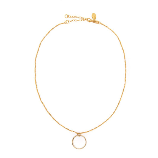 Open Circle Necklace Necklaces athenadesigns Gold NGT99 