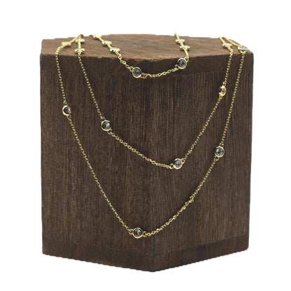 Triple Layer Bezel Necklace Necklaces athenadesigns 