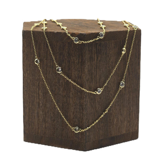 Triple Layer Bezel Necklace Necklaces athenadesigns 