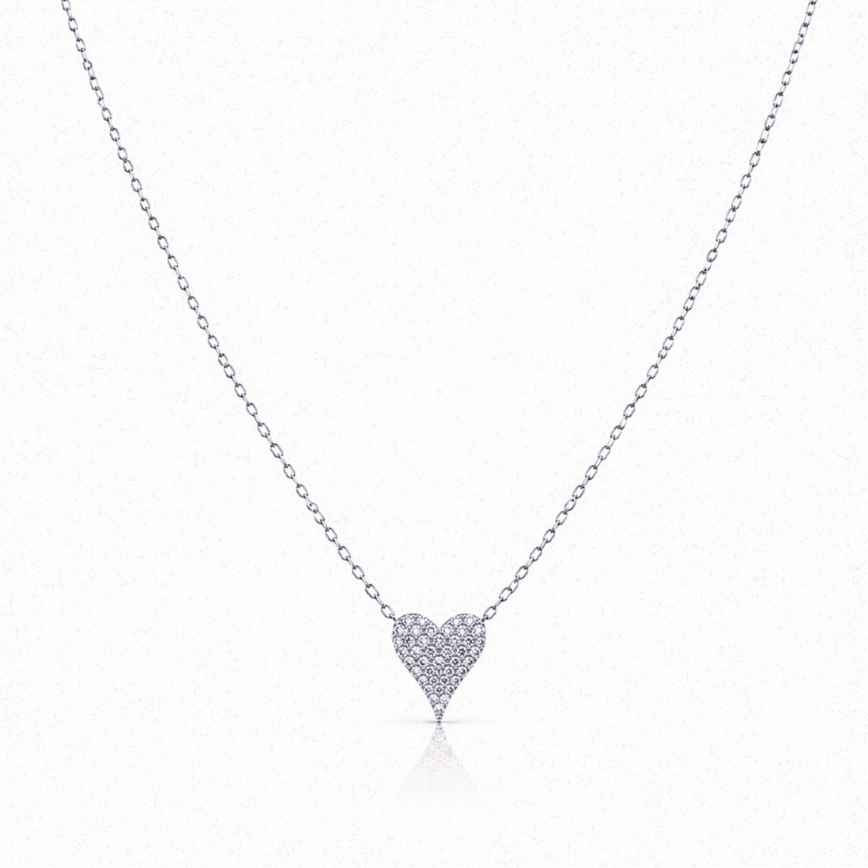 Petite Heart Pave Necklace Necklaces athenadesigns 