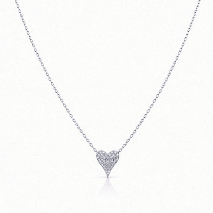 Petite Heart Pave Necklace Necklaces athenadesigns 