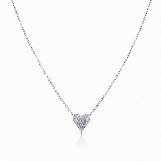 Petite Heart Pave Necklace Necklaces athenadesigns 