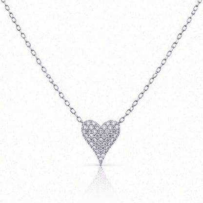 Petite Heart Pave Necklace Necklaces athenadesigns NSC45HRT/S 