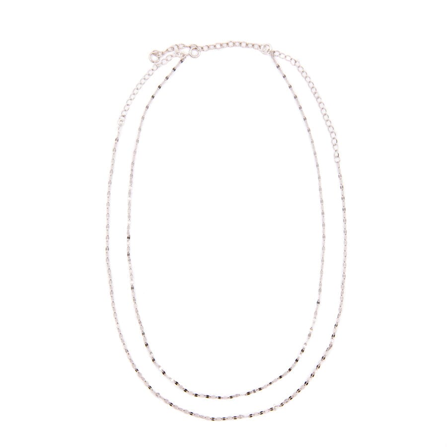Silver Double Layer Necklace Necklaces athenadesigns NSL2 Silver 