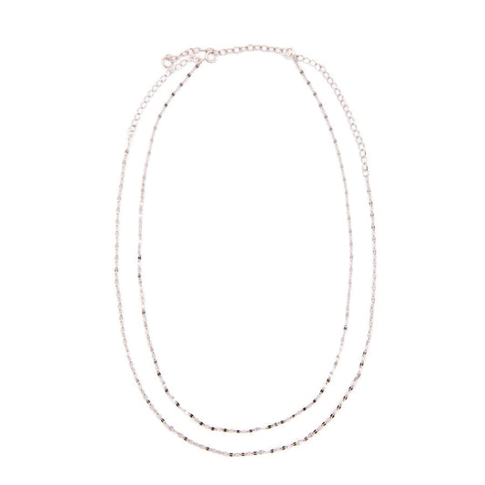 Silver Double Layer Necklace Necklaces athenadesigns NSL2 Silver 