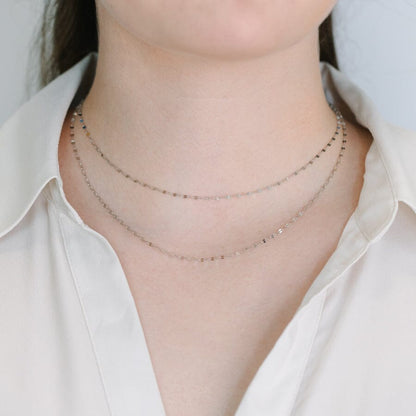 Silver Double Layer Necklace Necklaces athenadesigns 