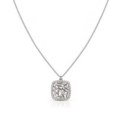 Vintage Square Necklace Necklaces Iishii NSP4585 Silver 