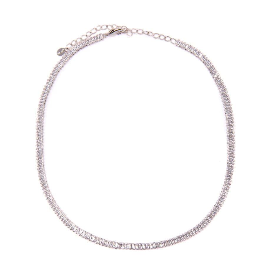 Cz Tennis Necklace Necklaces athenadesigns NST4646 Silver 