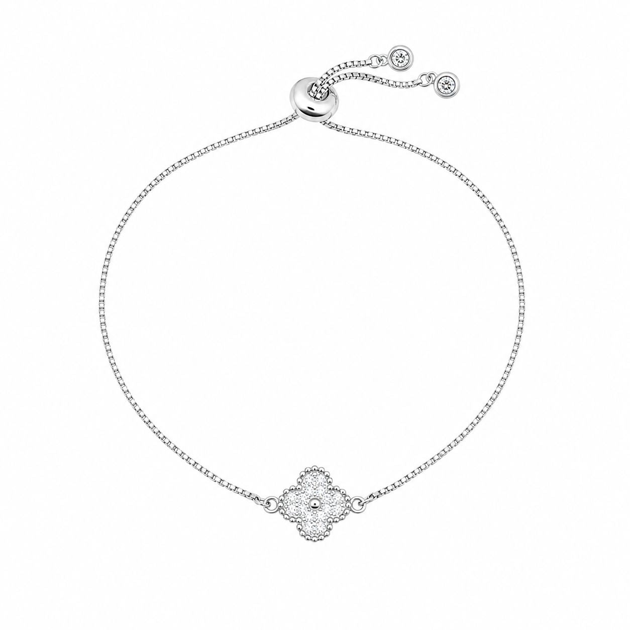 CZ Clover Charm Bracelet Bracelet athenadesigns PBT455CLV 